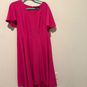 Lane Bryant Vibrant Pink Midi Dress